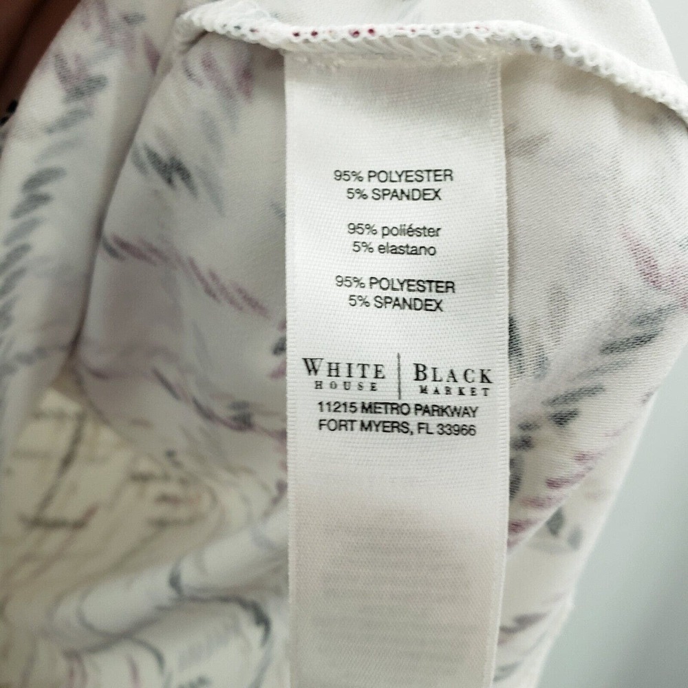 White House Black Market Cream and Black Patterned Blouse - Picture 5 of 10